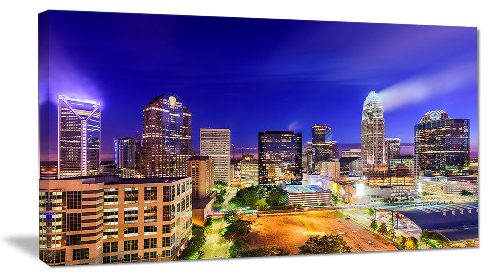 "Charlotte North Carolina" Canvas Print60"x28", 1 Panel