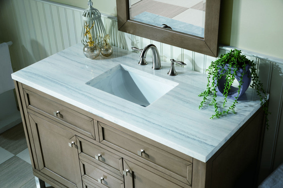 James Martin 305-V48-WWW-3AF Chicago 48" Single Vanity w/ Solid Surface Top