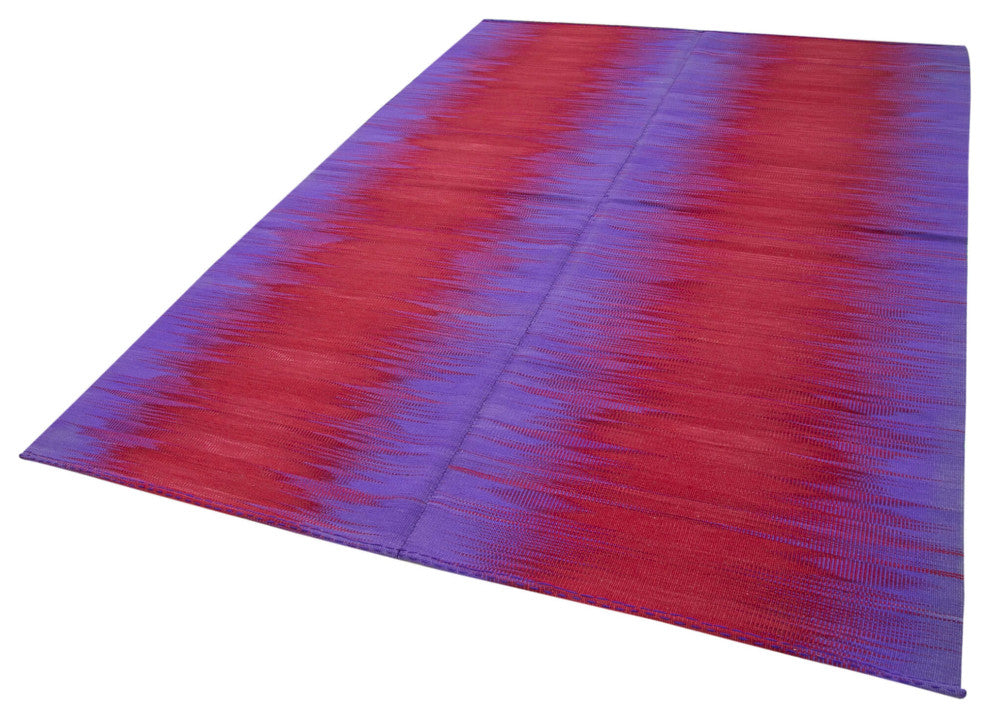 Rug N Carpet - Handmade Turkish 6' 7'' x 9' 5'' Modern Design Wool Kilim Rug