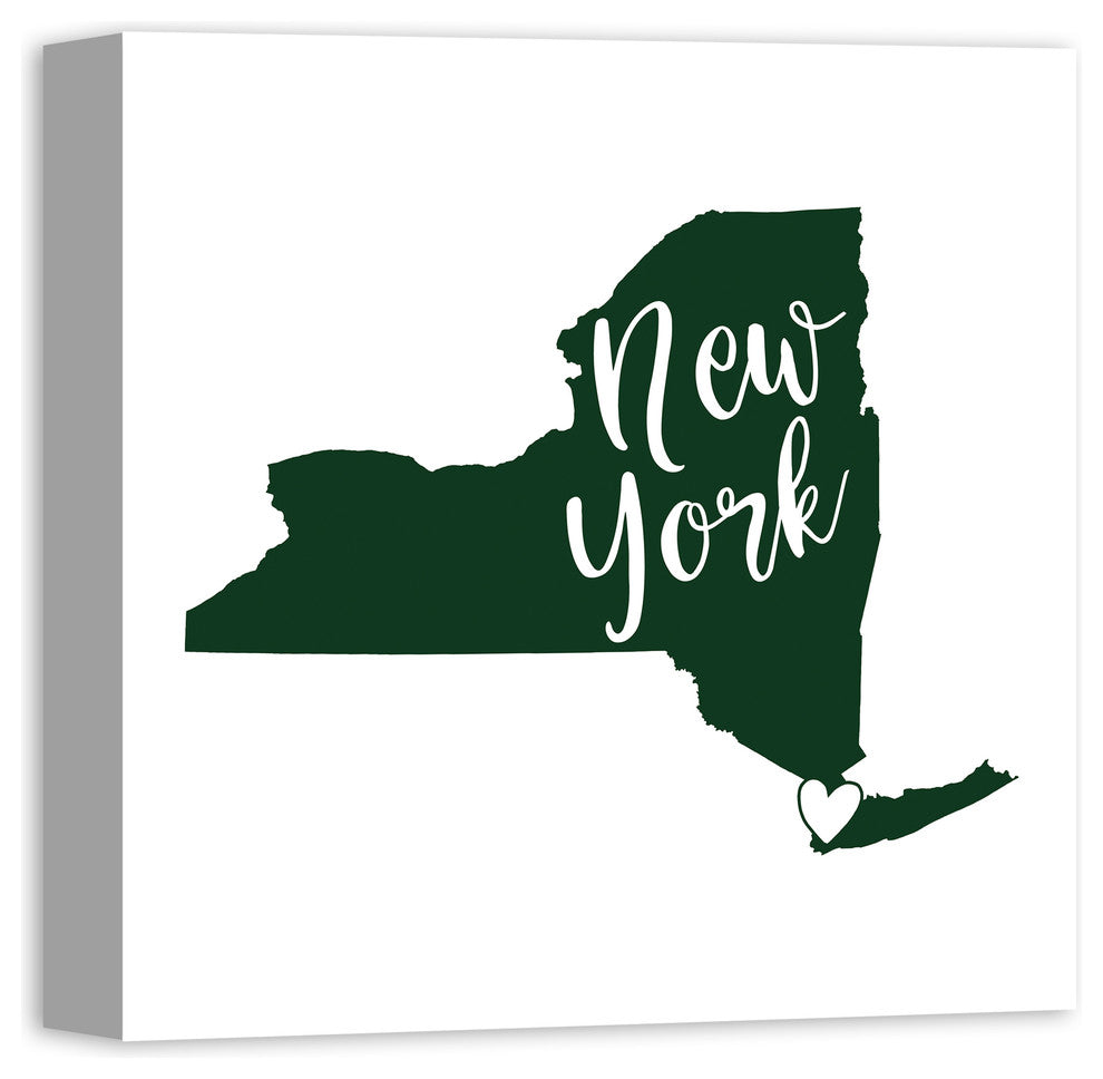 Green and White New York Pride 16x16 Canvas Wall Art