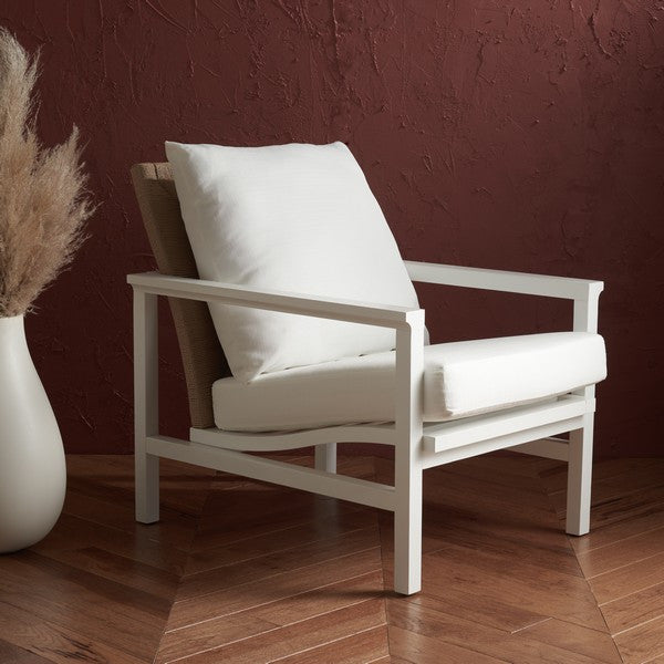 Safavieh Couture Emmalee Cord Back Accent Chair White / Natural