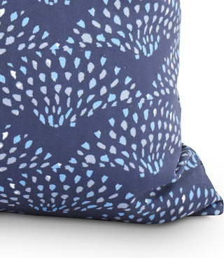 Fan Dance 26" Blue Geometric Print Decorative Throw Pillow