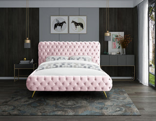 Delano Velvet Upholstered Bed, Pink, King