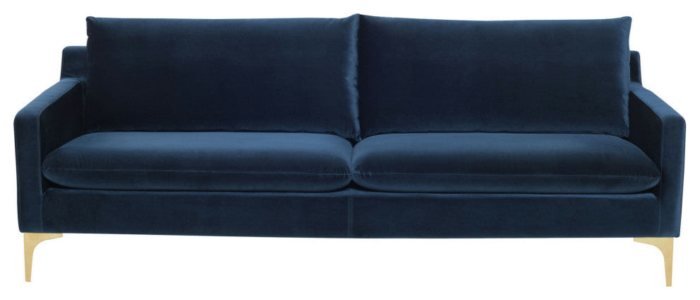Anders Midnight Blue Fabric Triple Seat Sofa, HGSC493