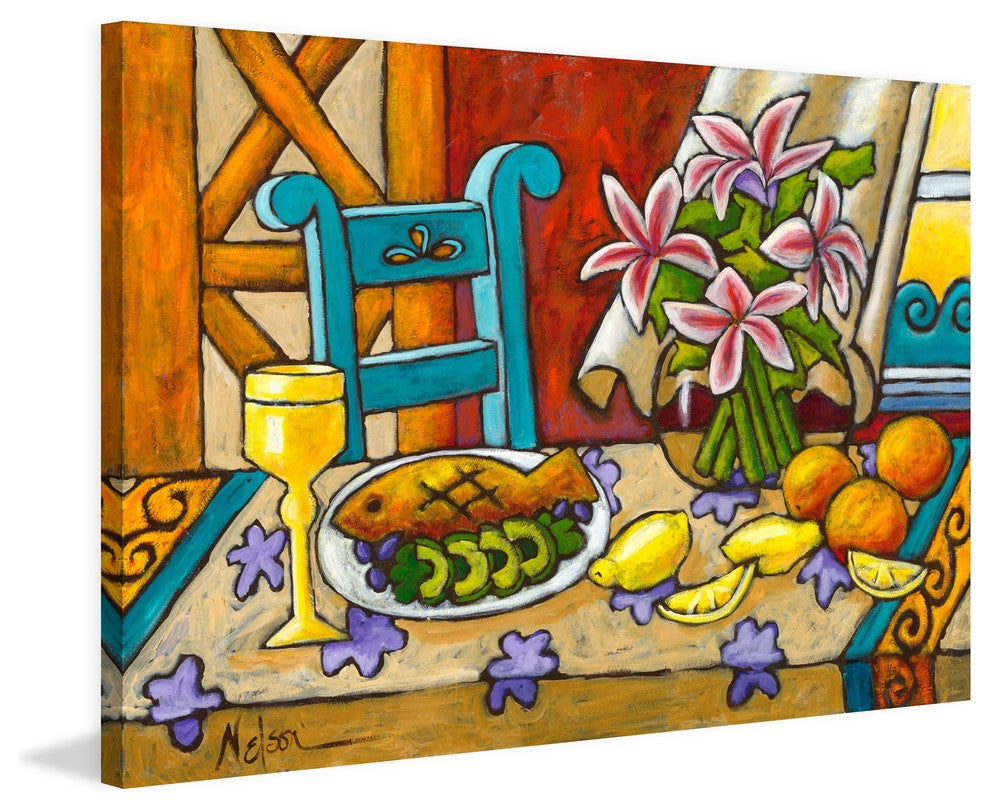 Marmont Hill, "Lillies by the Sea" by Janet Nelson on Wrapped Canvas, 24x16