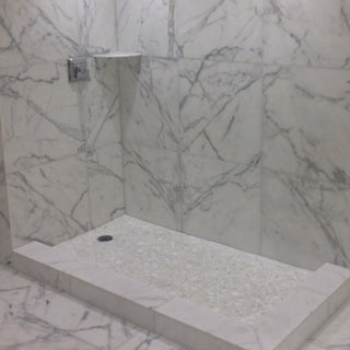 Calacatta Gold Calcutta Marble Bubble Round Paramount Tile Honed, 1 sheet