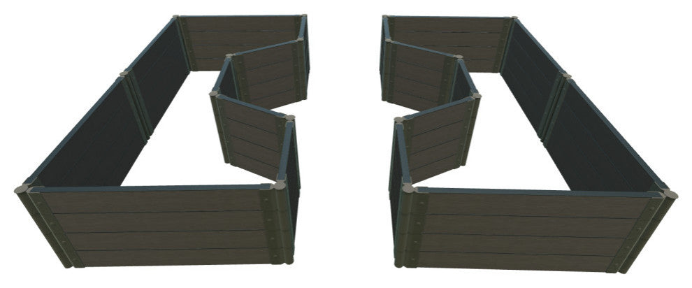 Weathered Wood Walk-Through Hexagon Center Path' 8'x10'x22" Raised Garden