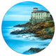 Boccale Castle On Cliff Rock And Sea, Beach Disc Metal Artwork, 11"