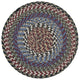 Burgundy/Blue/Gray Round Chair Pad, 15"x15"