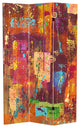 6' Tall India Double Sided Canvas Room Divider