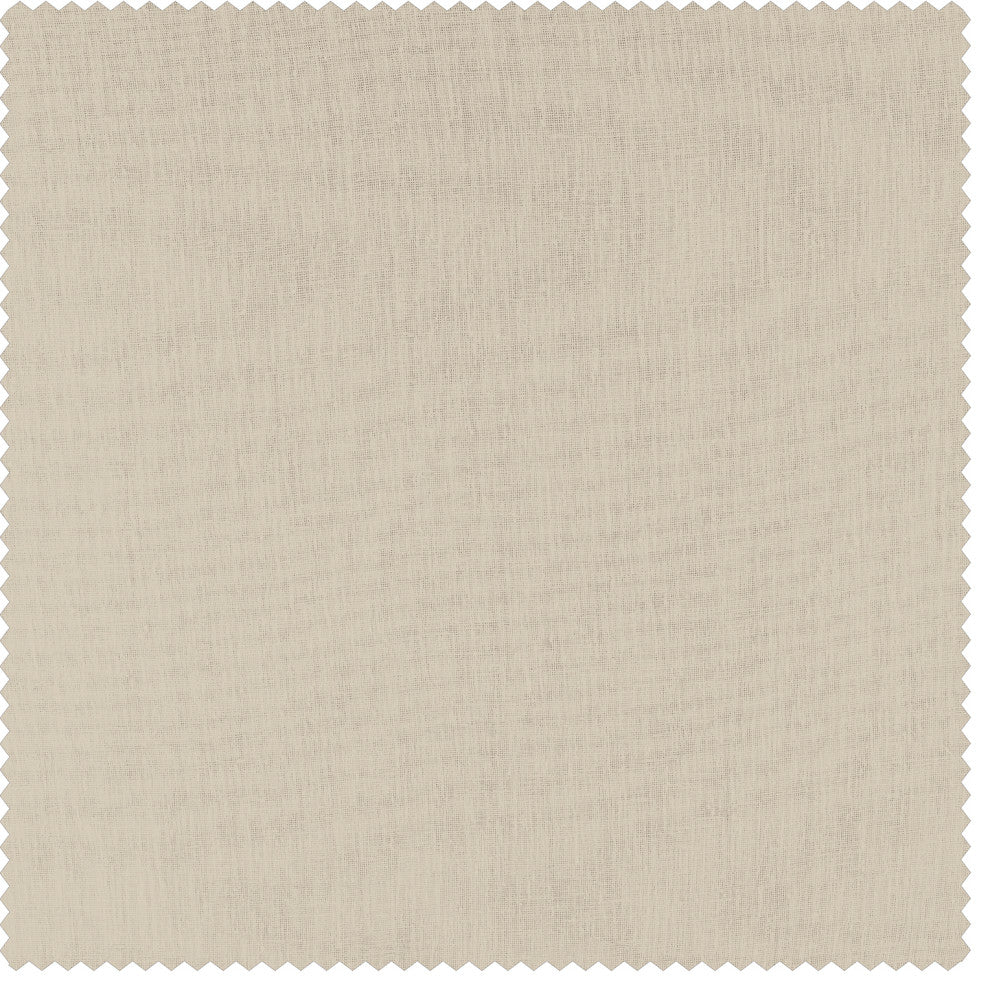 Solid FauxLinen Sheer Curtain, Single Panel, Cotton Seed, 50"x84"