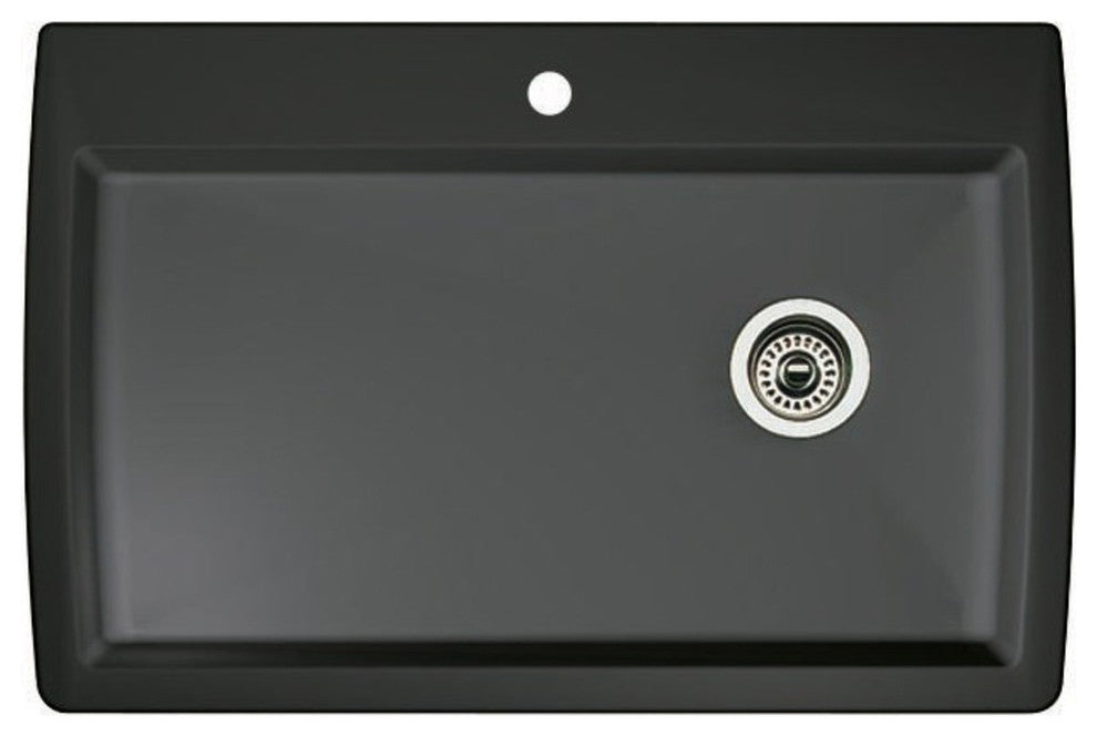 33.5"x22" Siligranit Ii Single Basin Kitchen Sink, Anthracite