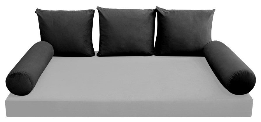 STYLE V3 Twin Velvet Knife Edge Indoor Daybed Bolster Pillow |COVER ONLY| AD350
