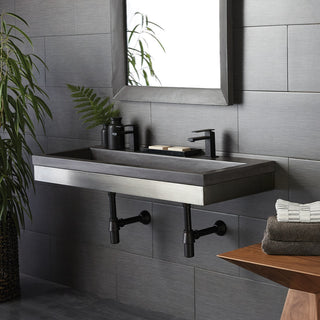 48" Zaca Vanity Base with NativeStone Trough in Slate