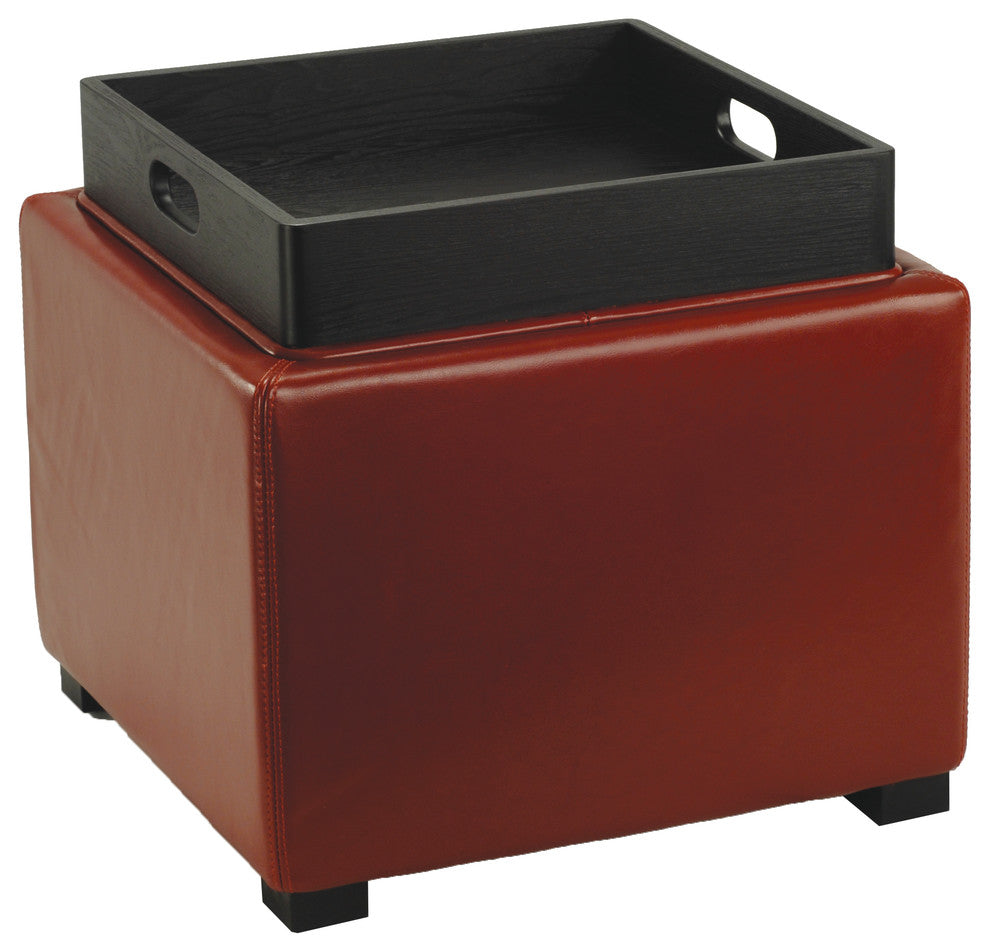 Safavieh Bobbi Tray Storage Ottoman, Red