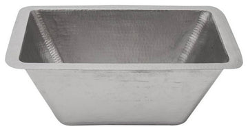 Rectangle Copper Bar Sink in Nickel With 2" Drain Opening