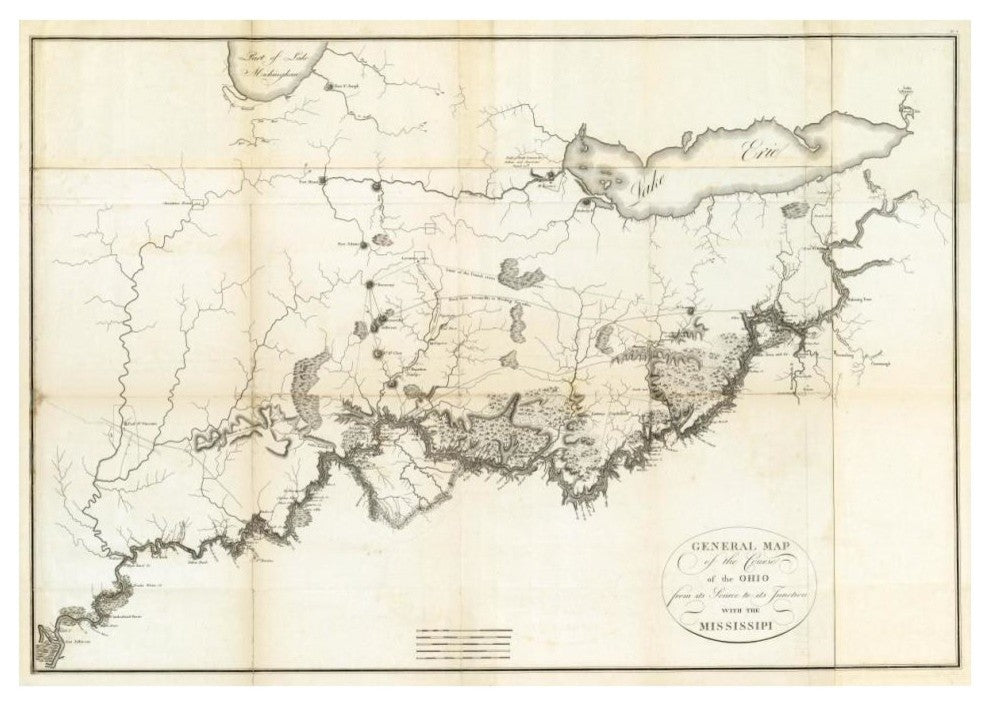 "General Map of the Course of the Ohio, 1796" Paper Art, 42"x30"