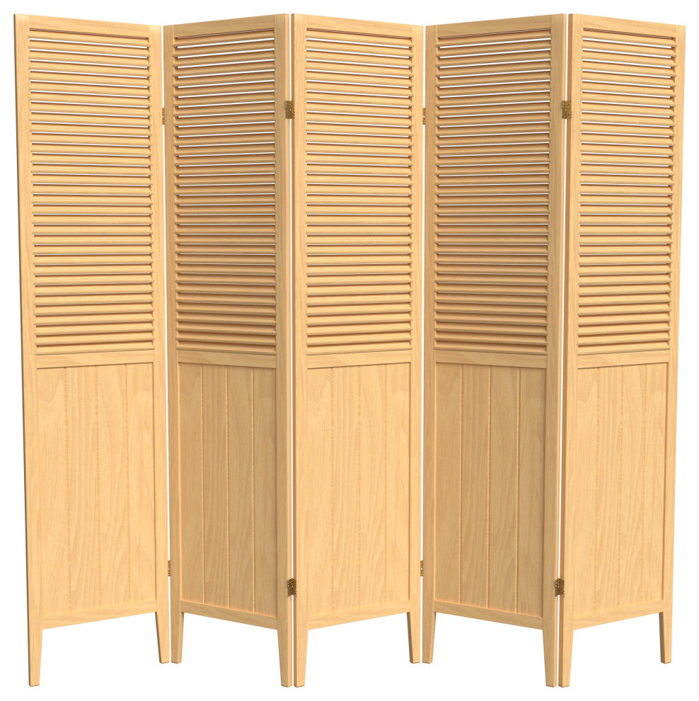 6' Tall Beadboard Divider, Natural, 5 Panels