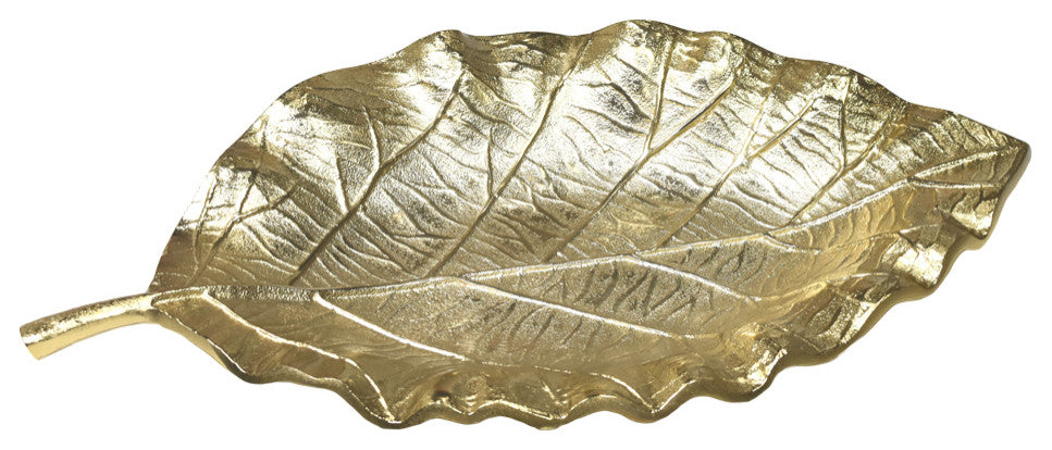 Handmade Decorative Aluminium Tray, Gold Color Coated