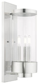 Livex Lighting Hillcrest 3 Light Polished Chrome Large Outdoor Wall Lantern