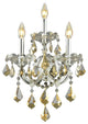 Elegant Maria Theresa Wall Sconce, Chrome Finish With Royal Cut Crystal