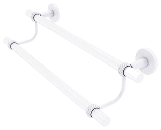 Clearview 18" Double Towel Bar with Twisted Accents, Matte White