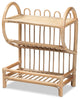 Liora Modern Bohemian Natural Brown Finished Rattan 2-Tier Display Shelf