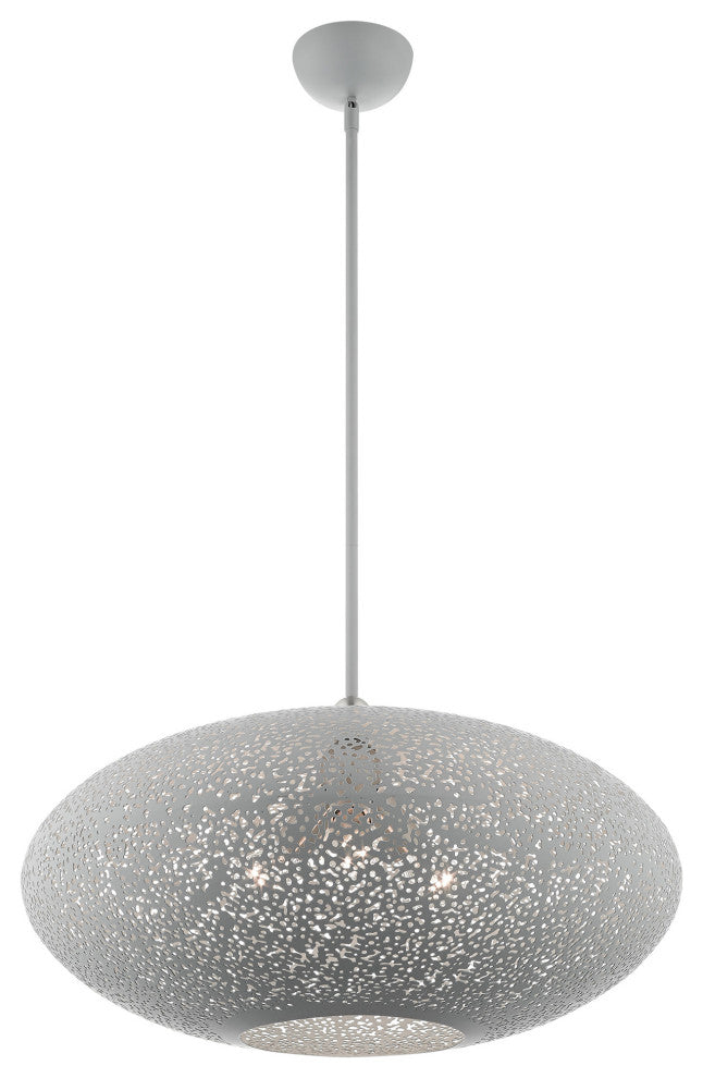 Livex Lighting Charlton 3 Light Nordic Gray, Brushed Nickel Accents XL Pendant
