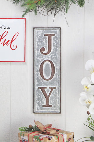 Farmhouse Style "Joy", Vertical Wall Sign
