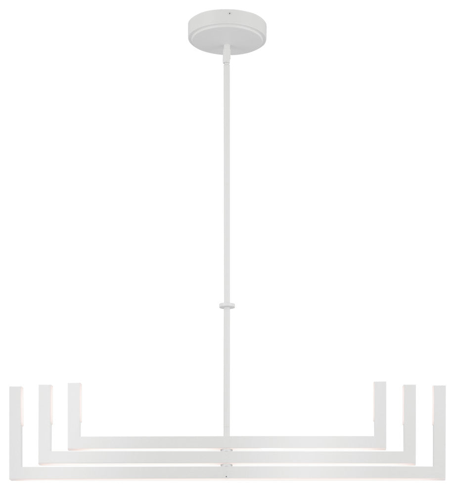 Priam 43.75" 6 Light LED Chandelier, White