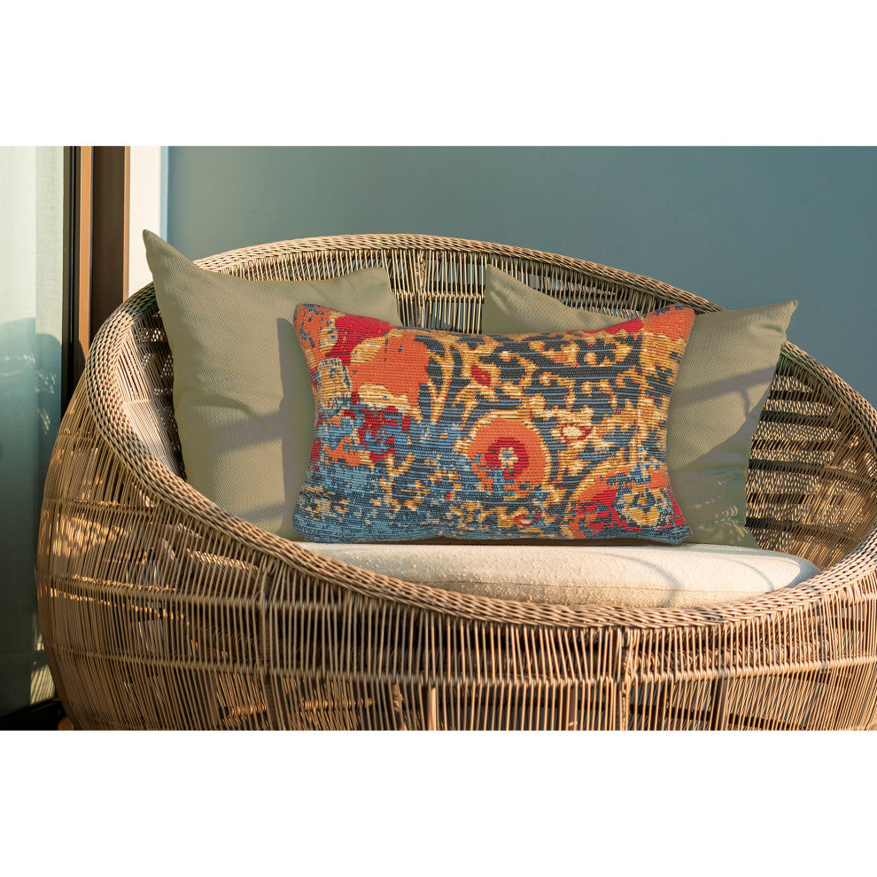 Marina Suzanie Indoor/Outdoor Pillow, Blue, 12"x18"