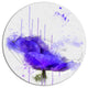 Bright Blue Anemone Watercolor, Flowers Round Wall Art, 36"
