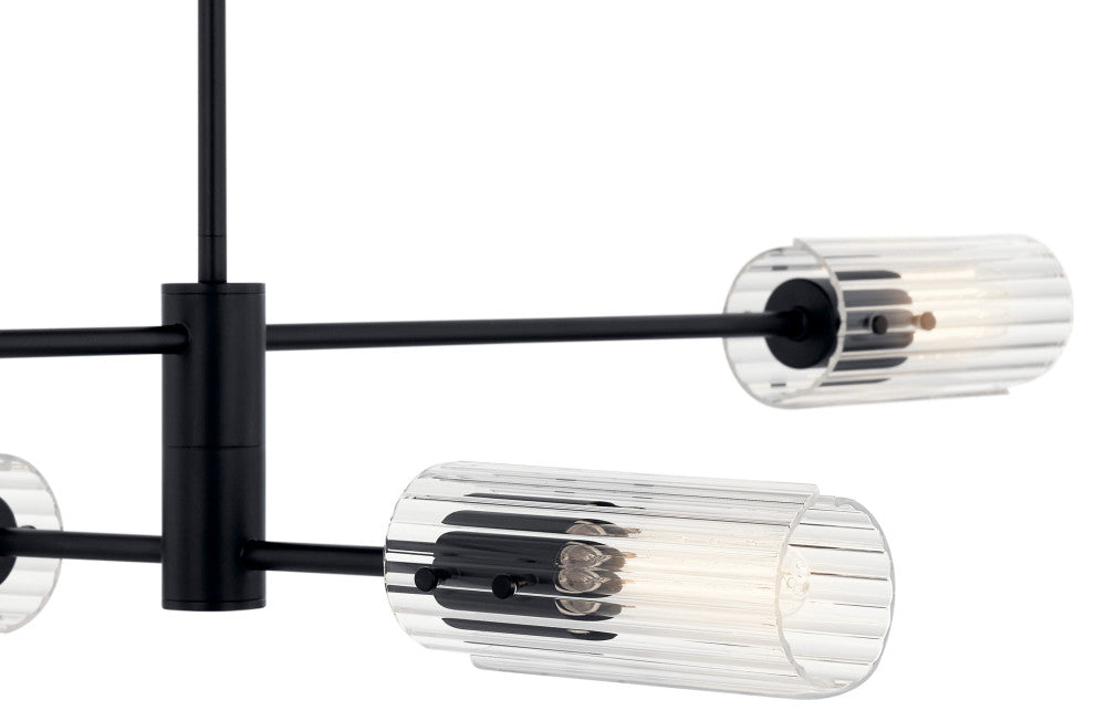 Velestino 47.50" 4-Light Linear Chandelier, Black