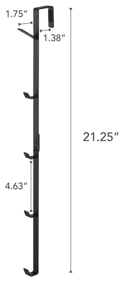 Smart Over-The-Door Rack, Black