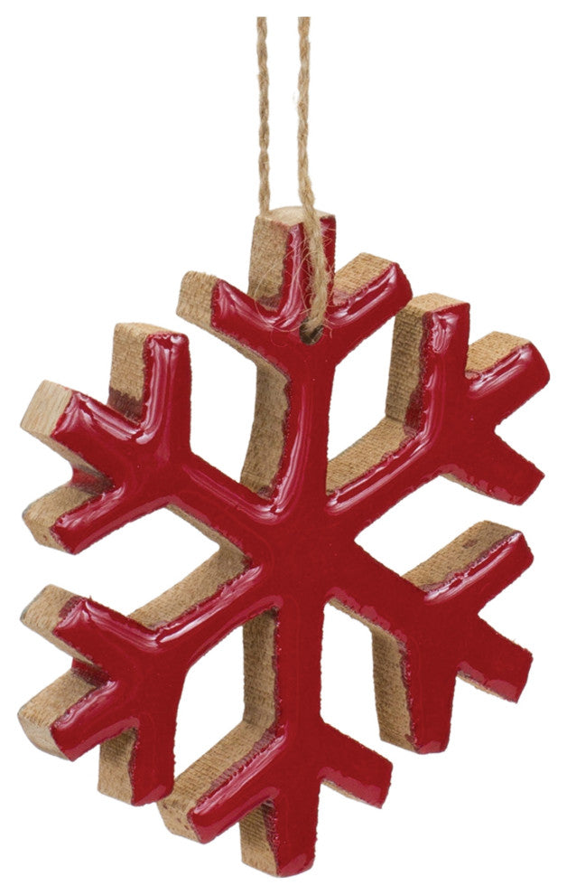 Wood Snowflake Ornament, Set of 12