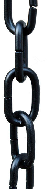 Black Large Aluminum Link Rain Chain With Installation Kit, 15'