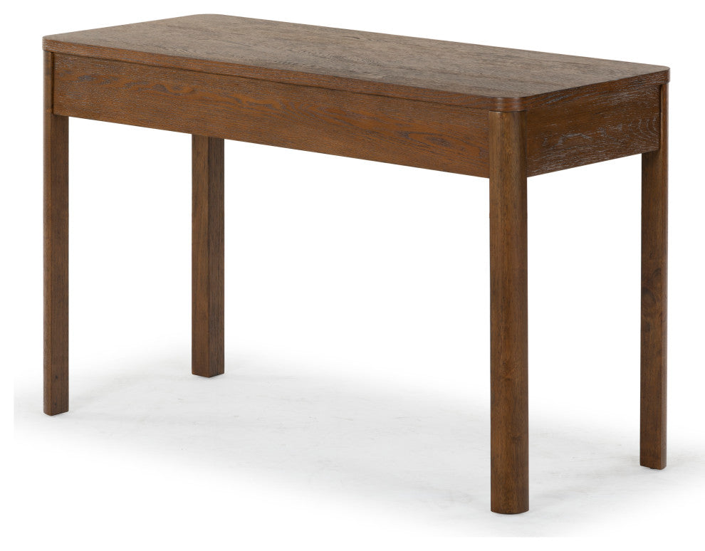 Safavieh Couture Gabrietta 2 Drawer Wood Desk, Medium Oak/Black