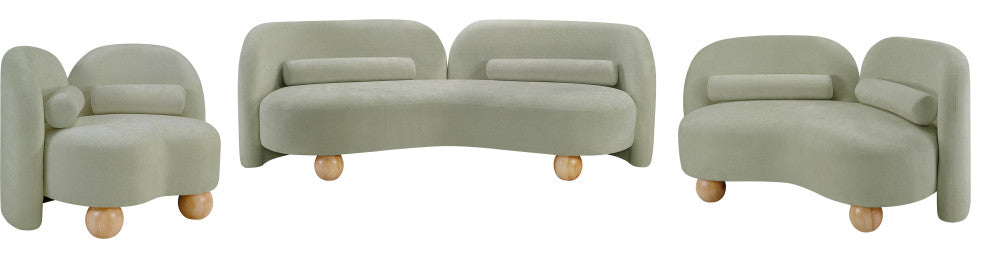 Daphne Upholstered Chair/Loveseat/Sofa, Mint, Chenille Fabric, Loveseat