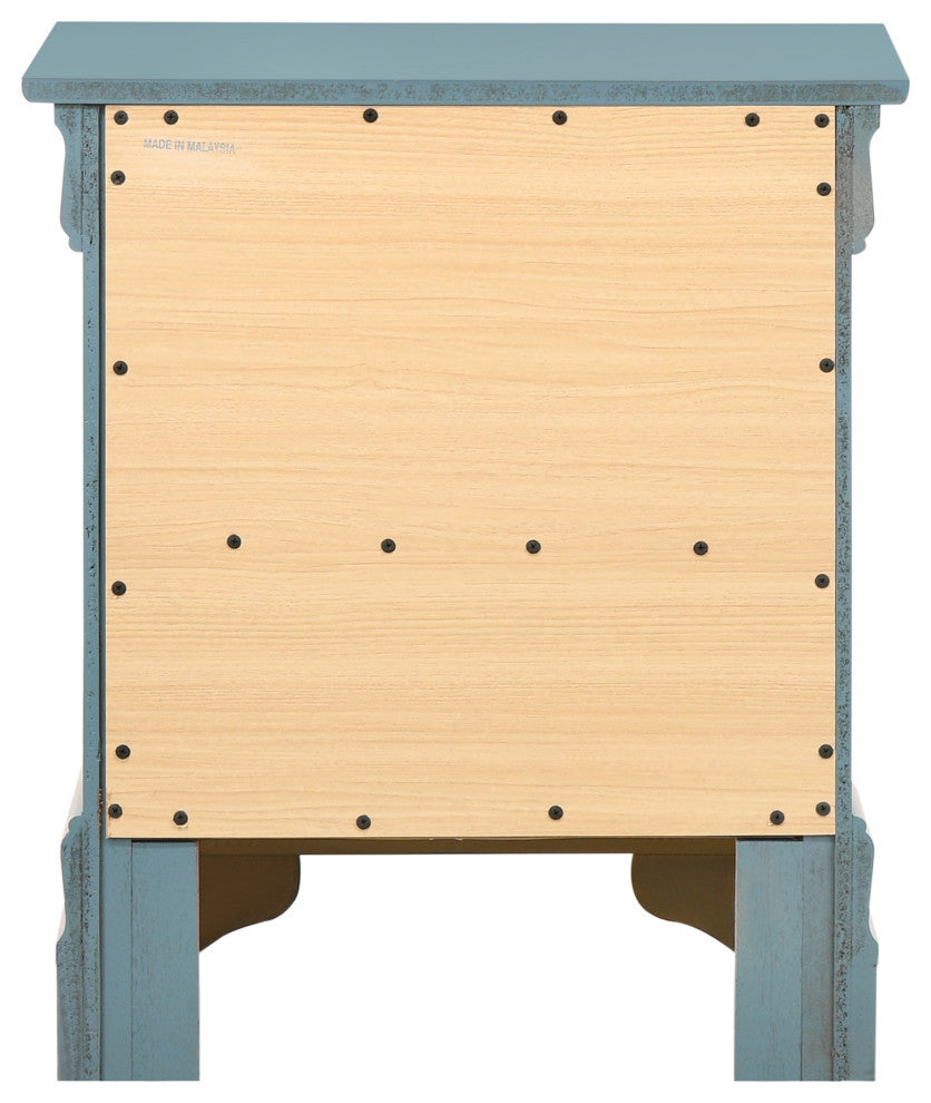 Louis Philippe 2-Drawer Nightstand (24 in. H X 21 in. W X 16 in. D), Teal