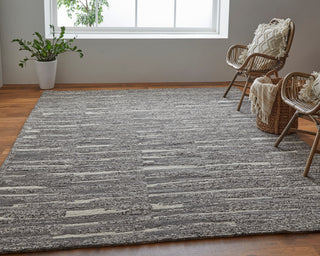 Conor Modern Abstract, Gray/Taupe/Ivory, 5'6"x8'6" Area Rug