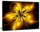 Shiny Gold Fractal Flower on Black, Floral Canvas Art Print, 40"x30"