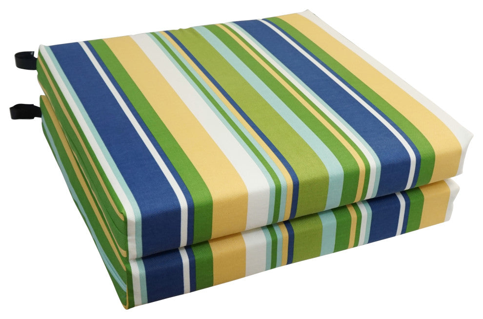 20"X19" Patterned Outdoor Chair Cushions, Set of 2, Mccoury Pool