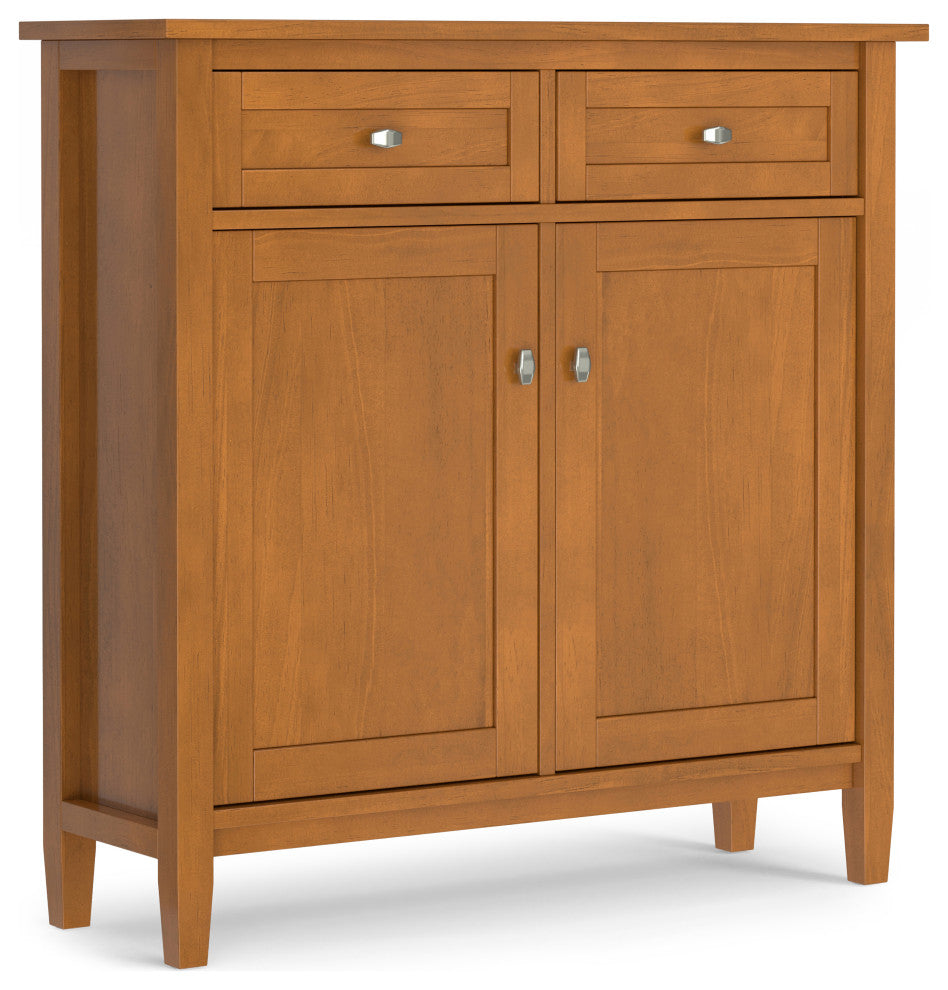 Warm Shaker Solid Wood Entryway Storage Cabinet, Light Golden Brown