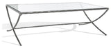 Safavieh Couture Debbie Rectangle Metal Coffee Table, Silver