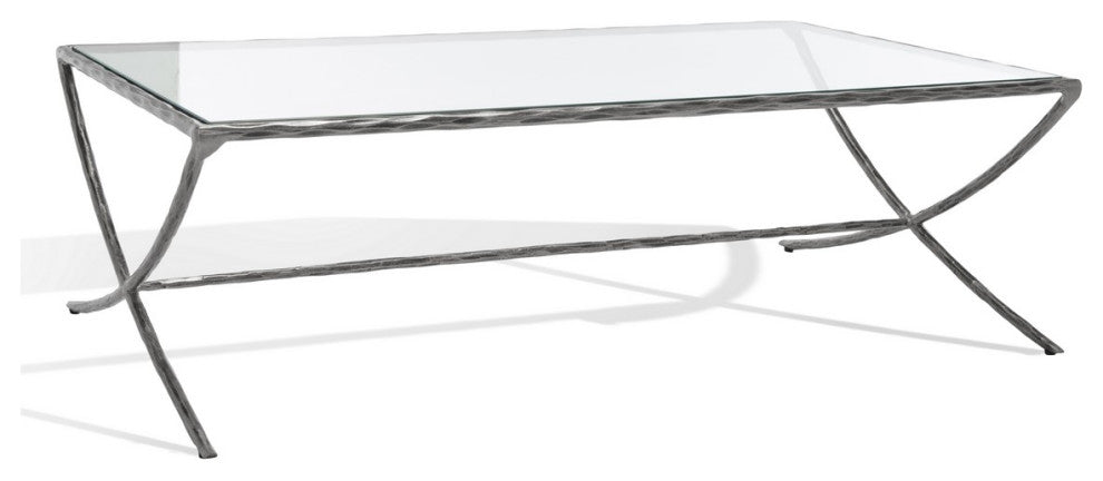 Safavieh Couture Debbie Rectangle Metal Coffee Table, Silver
