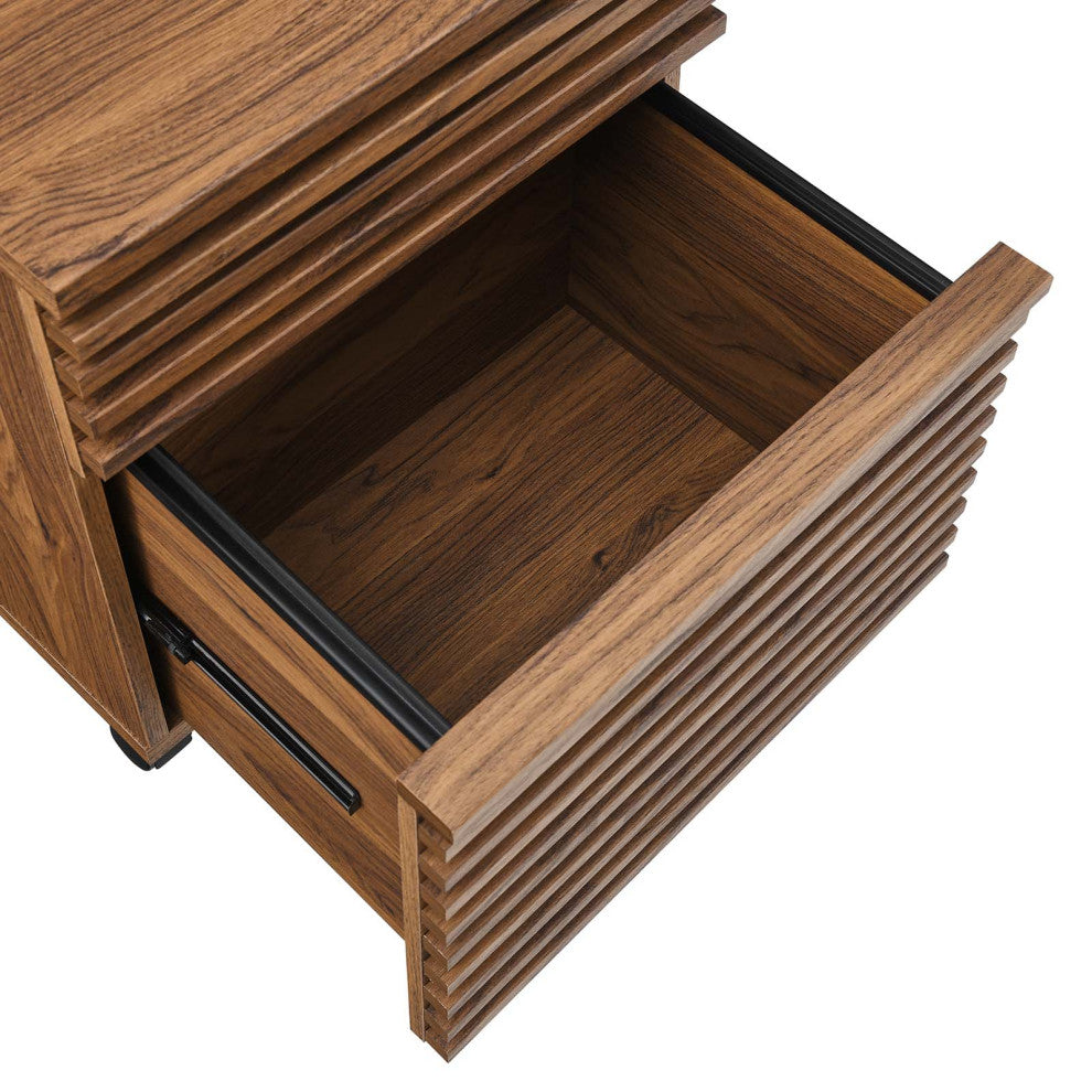 Render Wood File Cabinet, Walnut