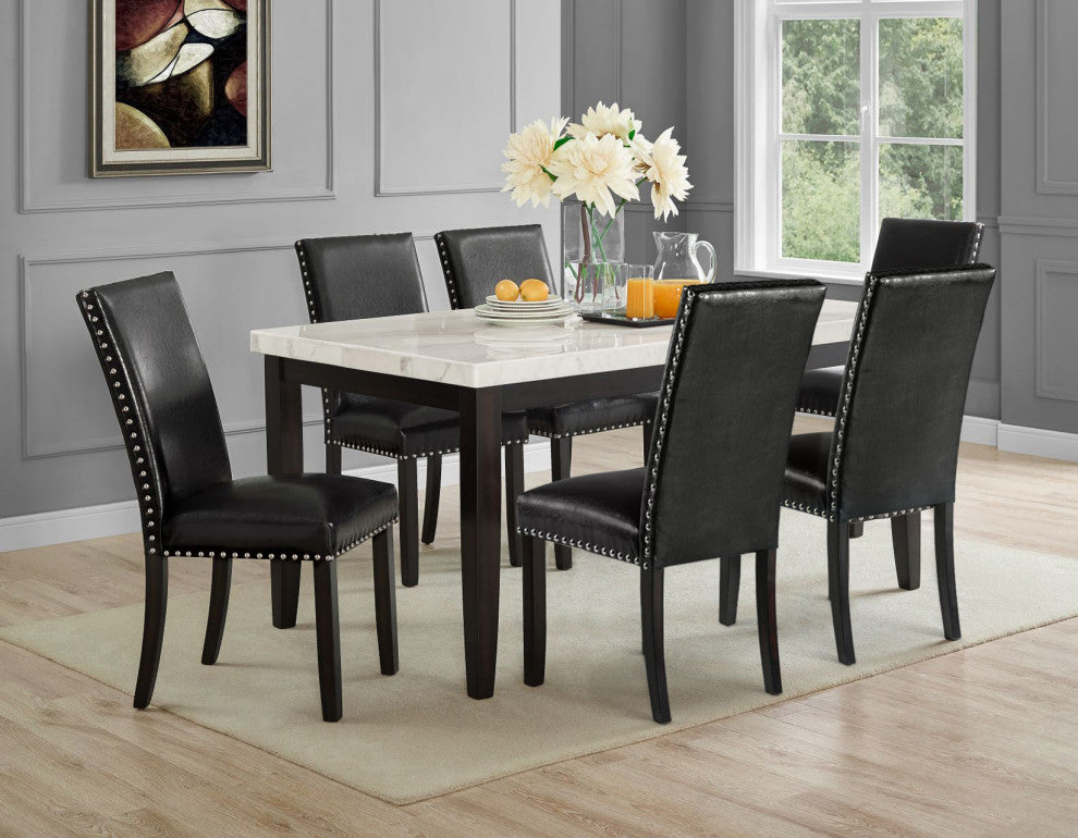 Westby White Marble Top Dining Table