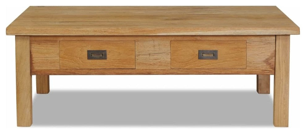 vidaXL Coffee Table Solid Teak Colonial Rustic Couch Living Room Side Cabinet