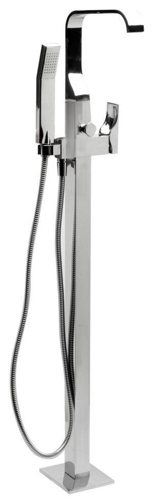 Ab2180-PC Single Lever Floor Mounted Tub Filler Mixer With Hand Held Shower Head