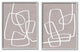 Abstract Busy Line Minimal Boho Design Brown White,2pc, each 16 x 20